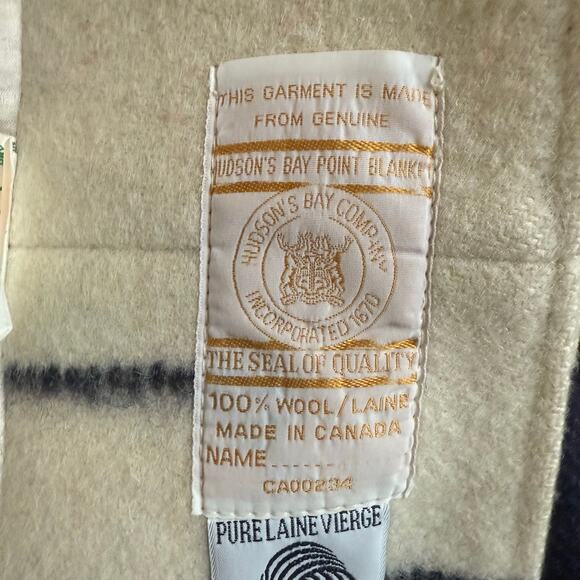 PENDLETON x HUDSON'S BAY | Vintage Wool Coat Jacket Red Yellow Navy Green | XL - Picture 10 of 10